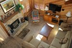 Mammoth Condo Rental Wildflower 48- Living Room from Loft